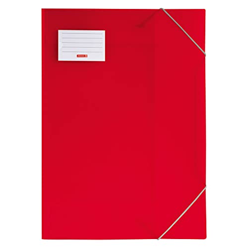 NEU Sammelmappe FACT!pp DIN A3 aus Kunststoff, rot, mit Gummizug von PARTY DISCOUNT