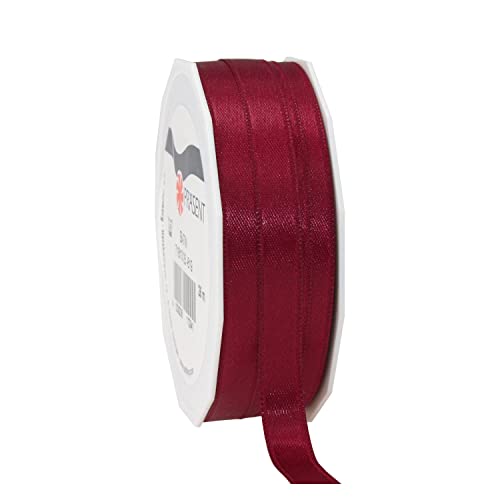 NEU Satinband/Geschenkband Großrolle, Breite 10mm, Länge 25m, Bordeaux von PARTY DISCOUNT