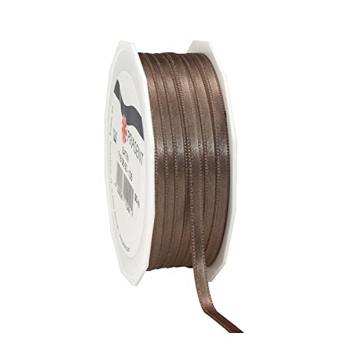 NEU Satinband/Geschenkband Großrolle, Breite 6mm, Länge 50m, Taupe von PARTY DISCOUNT