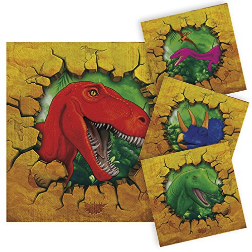 NEU Servietten Dino Party, ca. 25x25 cm, 16 Stück von Party Discount