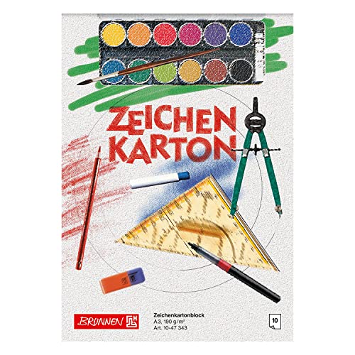 NEU Zeichenkarton-Block DIN A3, 190g, 10 Blatt kopfverleimt von PARTY DISCOUNT