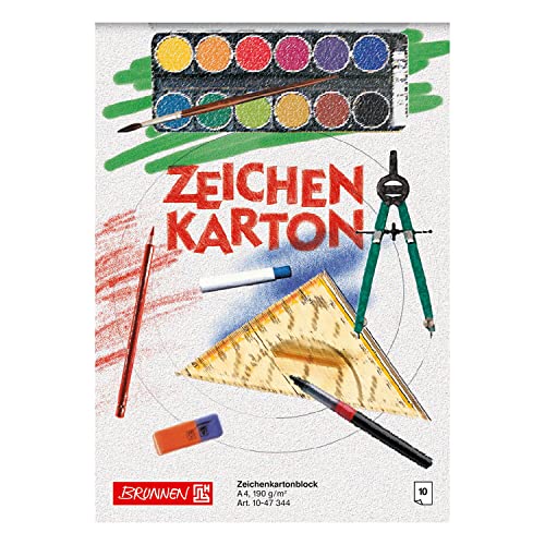 NEU Zeichenkarton-Block DIN A4, 190g, 10 Blatt kopfverleimt von PARTY DISCOUNT