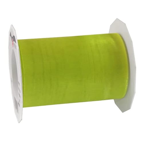 Organzaband Sheer, Breite 112mm, Länge 25m, Limette von PARTY DISCOUNT