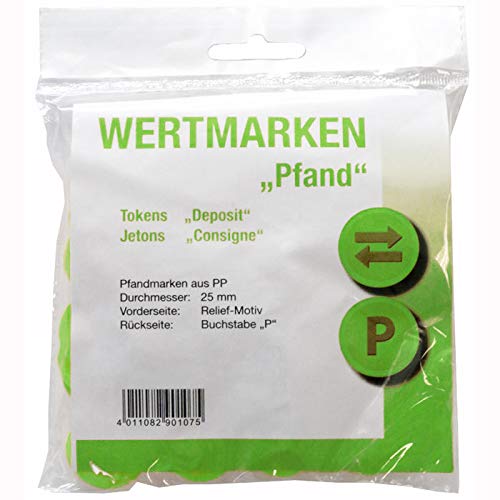 PARTY DISCOUNT® Wertmarken-Chips Pfand, grün, 500 STK. von PARTY DISCOUNT