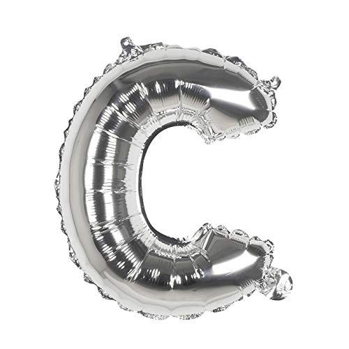 PARTY DISCOUNT Folienballon Mini Buchstabe C, Silber, 36cm von PARTY DISCOUNT