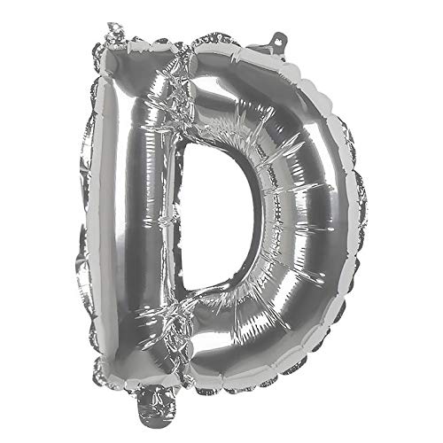 PARTY DISCOUNT Folienballon Mini Buchstabe D, Silber, 36cm von PARTY DISCOUNT