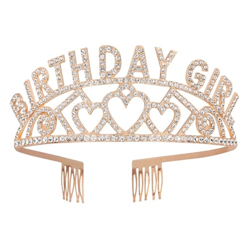 PARTY DISCOUNT NEU Geburtstags-Krönchen Birthday-Girl, aus Metall, rosé-gold von PARTY DISCOUNT