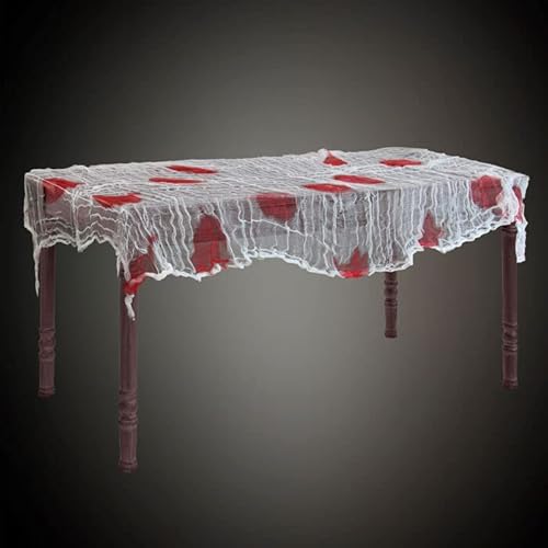 NEU Halloween Blutiger Mullstoff als Deko, Tischdecke & Co., 180 x 80cm von PARTY DISCOUNT