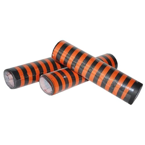 NEU Luftschlangen Halloween, orange-schwarz gestreift, 3 Rollen von PARTY DISCOUNT