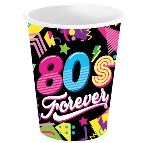 PARTY DISCOUNT NEU Papp-Becher 80s Forever, 6 STK., ca. 240ml von PARTY DISCOUNT