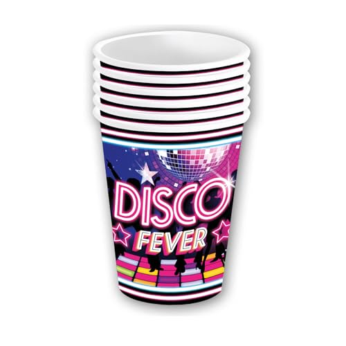 PARTY DISCOUNT NEU Papp-Becher Disco Fever, 6 STK., ca. 240ml von PARTY DISCOUNT