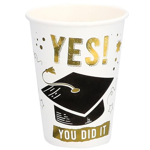 PARTY DISCOUNT NEU Papp-Becher Graduation Yes You did it, 8 Stück von PARTY DISCOUNT