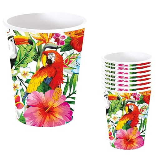 PARTY DISCOUNT NEU Papp-Becher Tropical Hawaii, 6 STK., ca. 240ml von PARTY DISCOUNT