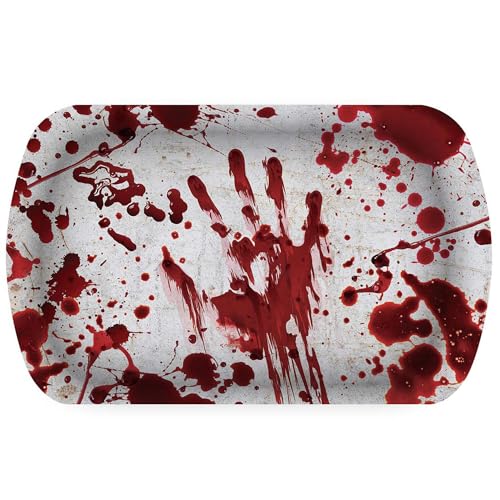 PARTY DISCOUNT NEU Tablett Blut-Spritzer aus Kunststoff, ca. 29x15cm von PARTY DISCOUNT