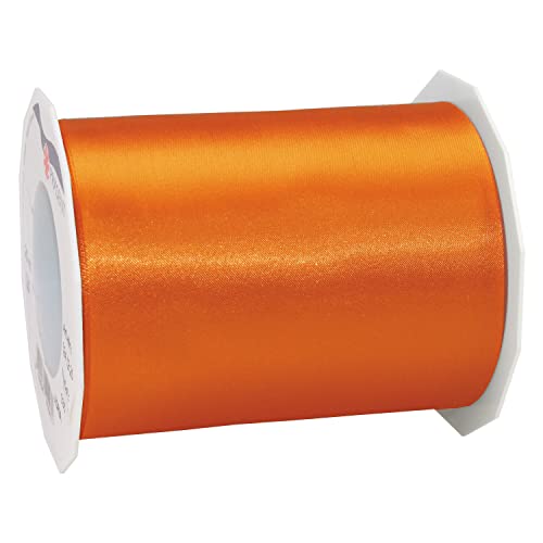 PARTY DISCOUNT NEU Tischband Satinband Dekoband Großrolle, Breite 112mm Länge 25m, Orange von PARTY DISCOUNT