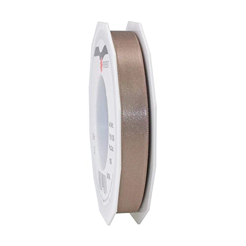 PARTY DISCOUNT Satinband/Geschenkband, Breite 15mm, Länge 5m, Taupe von PARTY DISCOUNT