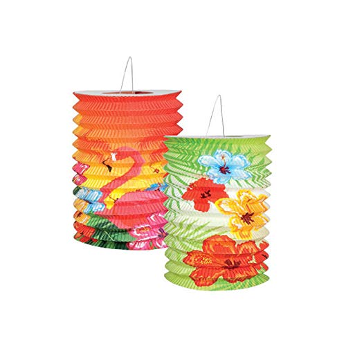 PARTY DISCOUNT Zuglaterne Hawaii aus Papier, Ø 16 cm, 2 Stück von PARTY DISCOUNT