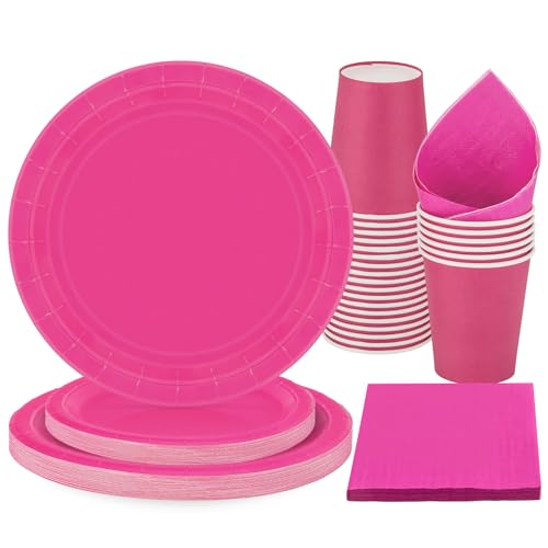 Party Geschirr 96 Stück Rose Kinder Geburtstag Mädchen Party Dekoration Zubehör Set Papier Geschirr Set von PARTY GO