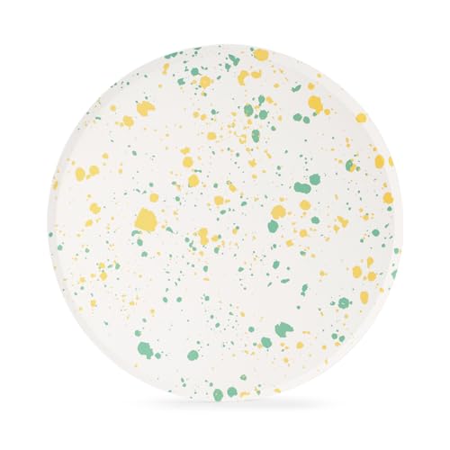 PARTY PARTY 16 Stück Pappteller Motiv Sprinkles Gelb-Grün, Terrazzo, Ø 23 cm, ideal für Geburtstag, Kindergeburtstag, Veranstaltung von PARTY PARTY