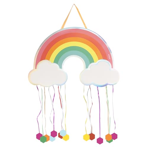 Dekoration für Kinderpartys für Jungen und Mädchen, große Pinata zum Befüllen mit Spielzeug und Süßigkeiten. (Regenbogen) von PARTYLOSOPHY