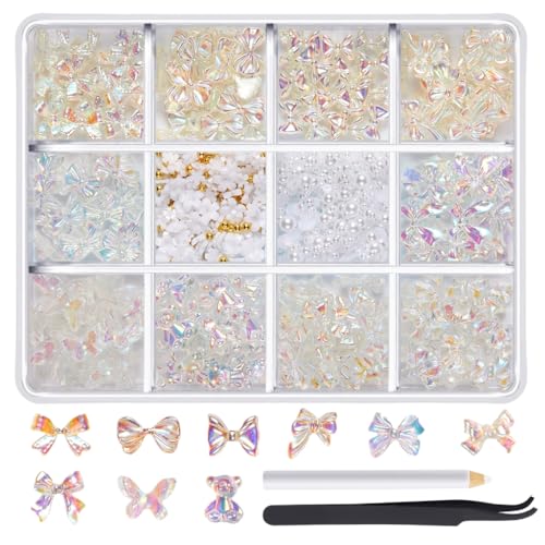 1 Box 3D-Schmetterlings-Nägel, gemischtes Band, Harz-Nägel, Strasssteine, Zubehör, Nägel, Dekorationen, Nägel, Kunst-Verzierung von PASHFSA