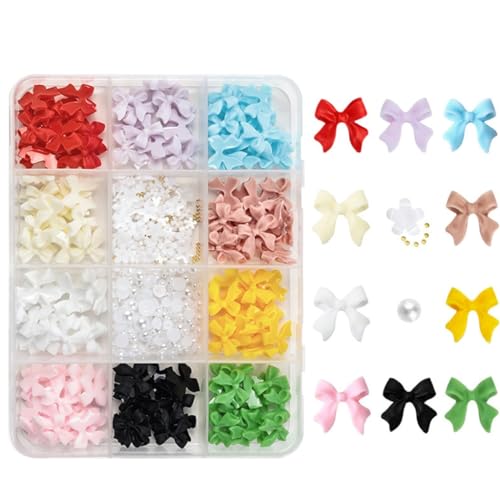 1 x Schmetterlings-Nagel-Strasssteine, 3D-Nagelanhänger, modische Schleife, Nagelbastelzubehör, Verzierung für Dekoration von PASHFSA