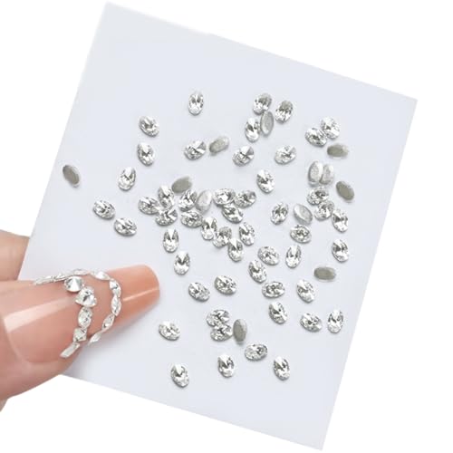 Nagel-Charms, runde Nägel, Kunst-Anhänger, rechteckig, Kristall, Nagel-Edelsteine, Y-Nägel, Dekorationen, 50 Stück von PASHFSA