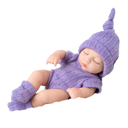 PASHFSA 7-Zoll Baby Puppen Wiedergeborenes Spielzeug Geburtstagsgeschenk Realistisches Berührendes Kleidung Schließen von PASHFSA
