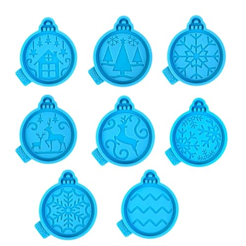 Set mit 8 Silikonharzformen für Weihnachtsanhänger, Handarbeit, Bastelform, Silikonmaterial für Handarbeit von PASHFSA