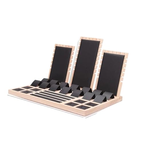 Schmuckaufbewahrung Anhänger Display Stand Rack Organizer Fach Multifunktionale Lagerung Fall 1 Set Holz Steckbare Schmuck Halskette Ohrringe Ringe(39*25*20cm） Jewelry Box Parfum Organizer(Type-B) von PASPRT