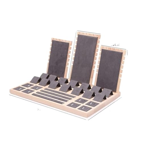 Schmuckaufbewahrung Anhänger Display Stand Rack Organizer Fach Multifunktionale Lagerung Fall 1 Set Holz Steckbare Schmuck Halskette Ohrringe Ringe(39*25*20cm） Jewelry Box Parfum Organizer(Type-C) von PASPRT