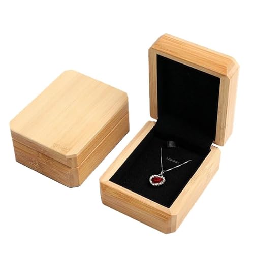 Schmuckaufbewahrung Armband, Armreif, Anhänger, Halskette, Ring, Schmuck, Geschenkverpackung, Etui Mit Samt-Innenseite, Schmuckschatulle Aus Echtem Bambusholz(7*7*4cm) Jewelry Box Parfum Organizer(Typ von PASPRT