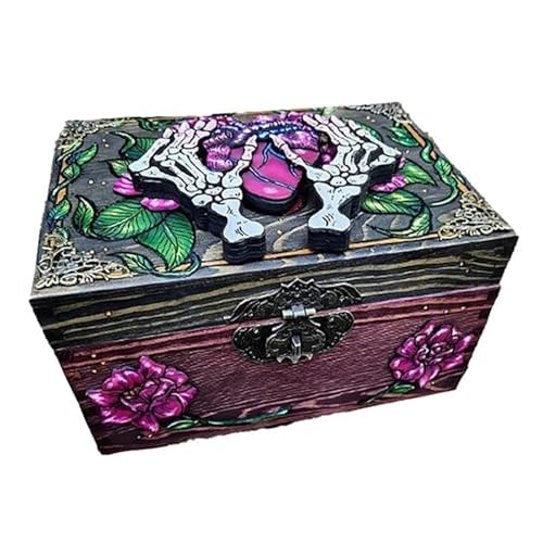 Schmuckaufbewahrung Aufbewahrungsfach, Schmuckkästchen, Schmuckschatulle, Totenkopf-Kunst, Schlüsselkasten, Dekorative Kleine Holzkiste Jewelry Box Parfum Organizer von PASPRT