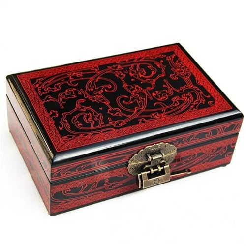 Schmuckaufbewahrung Für Frauen, Tolle Hölzerne Schmuckschatulle Mit Klassischer Ästhetik, Lackwaren-Organizer Mit Integriertem Spiegel(21 * 14 * 8cm) Jewelry Box Parfum Organizer(Type-B) von PASPRT