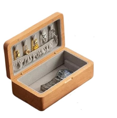 Schmuckaufbewahrung Für Frauen Personalisierte Schmuck Aufbewahrungsbox Organizer Doppelschicht Display Hochzeitsgeschenk Kleine Hölzerne Schmuckschatulle （18*10*7cm） Jewelry Box Parfum Organizer(Cher von PASPRT