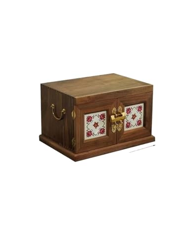 Schmuckaufbewahrung Funktionelle Schmuck-Aufbewahrungsbox, Schubladen-Stil, Organizer, Vitrine, Geschenke, Große Hölzerne Schmuckschatulle Mit Schloss, Multi（46*28*32cm) Jewelry Box Parfum Organizer von PASPRT