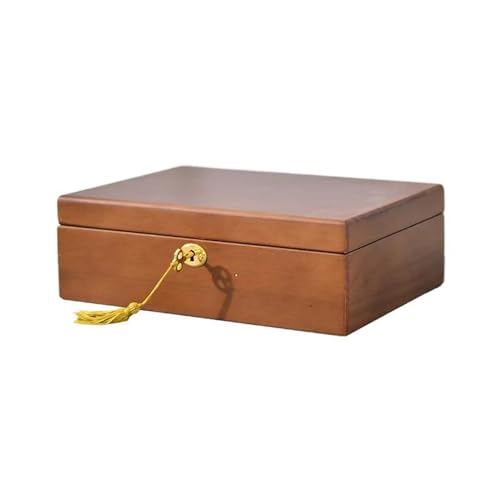 Schmuckaufbewahrung Große Kapazität Massivholz Schmuckschatulle Retro Ring Ohrring Aufbewahrungsbox Dekoration Jewelry Box Parfum Organizer von PASPRT