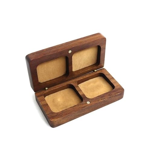 Schmuckaufbewahrung Große Ringbox Aus Holz Quadratische Box Halskette Anhänger Armband Schwarze Walnuss Massivholz Schmuckschatulle Jewelry Box Parfum Organizer(Champagne) von PASPRT