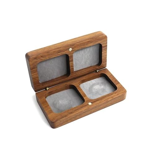 Schmuckaufbewahrung Große Ringbox Aus Holz Quadratische Box Halskette Anhänger Armband Schwarze Walnuss Massivholz Schmuckschatulle Jewelry Box Parfum Organizer(Gray) von PASPRT