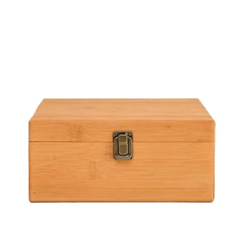 Schmuckaufbewahrung Holz Aufbewahrungsbox Aus Kiefernholz Rechteckig Massivem Geschenkverpackung Schmuckschatulle Box Zuhause Kleinigkeiten Handgefertigter Jewelry Box Parfum Organizer(19.5CM) von PASPRT