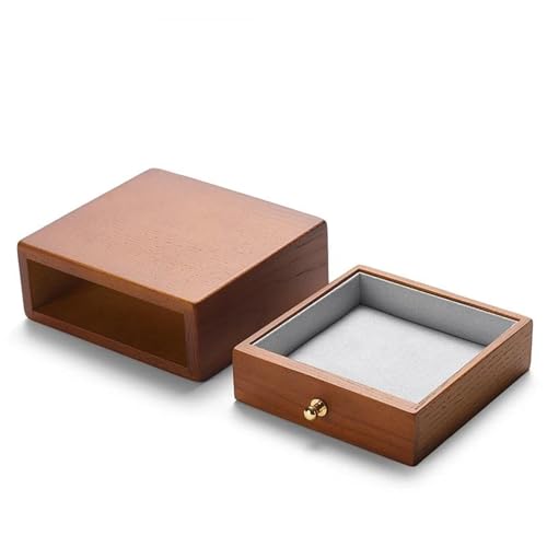 Schmuckaufbewahrung Holz Ring Halter Halskette Ohrringe Aufbewahrungsbox Armband Anhänger Aufbewahrungsbox Sammlung Schublade Schmuckschatulle Kreativ Massiv(13x12x5cm) Jewelry Box Parfum Organizer(Ty von PASPRT