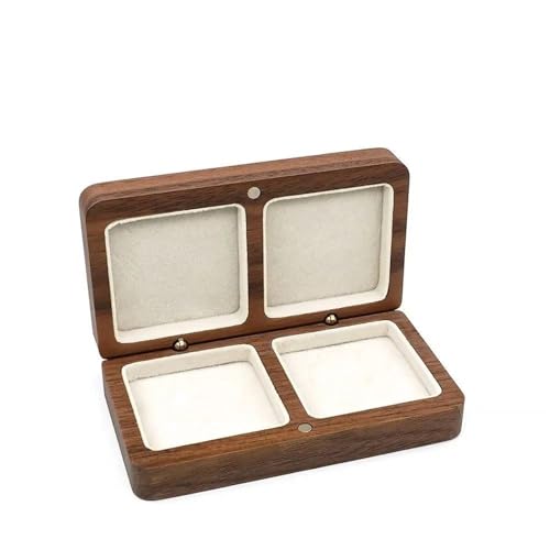 Schmuckaufbewahrung Holz Schmuckschatulle Mit Doppelsitz Zur Aufbewahrung Von Ohrringen Ringen Halsketten Präsentationsbox Ring Aufbewahrungsbox Verpackung Jewelry Box Parfum Organizer(Beige) von PASPRT