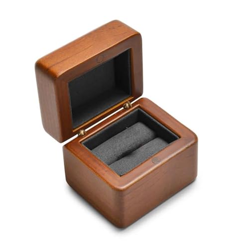 Schmuckaufbewahrung Massivholz Ehering Box Quadratische Holz Ring Box Für Ring Halskette Armband Aufbewahrungsboxen Schmuckschatullen Jewelry Box Parfum Organizer(A 1) von PASPRT