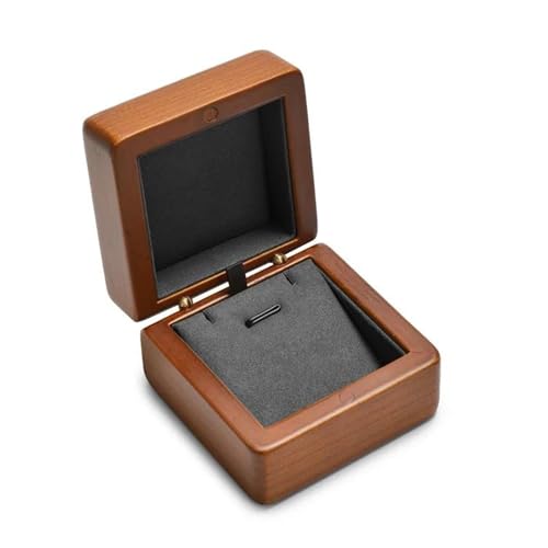 Schmuckaufbewahrung Massivholz Ehering Box Quadratische Holz Ring Box Für Ring Halskette Armband Aufbewahrungsboxen Schmuckschatullen Jewelry Box Parfum Organizer(B 1) von PASPRT