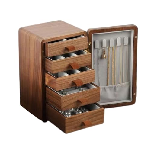 Schmuckaufbewahrung Organizer-Aufbewahrungsstil, Kiefernholz, Große Box, Hohe Kapazität, Massivholz, Halskette, Ohrringe, Schublade, Schmuckschatulle（22 * 12 * 14cm） Jewelry Box Parfum Organizer von PASPRT