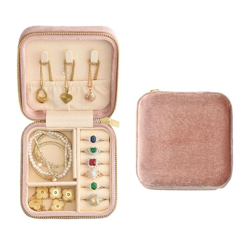 Schmuckaufbewahrung Quadratische Aufbewahrungsbox Für Ringe Und Ohrringe, Samt-Schmuckschatulle, Tragbare Mini-Reise-Schmuckschatulle Mit Individuellem(10*10*6cm) Jewelry Box Parfum Organizer(Type-C) von PASPRT