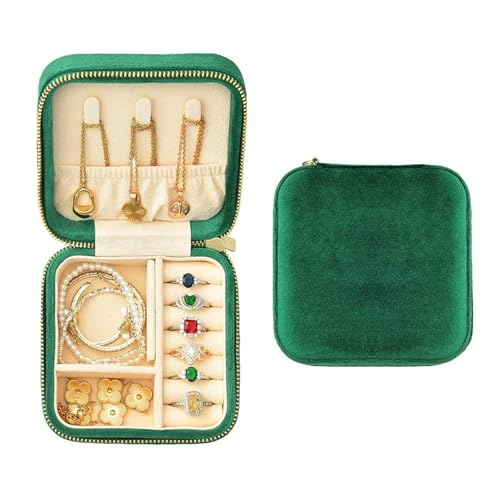 Schmuckaufbewahrung Quadratische Aufbewahrungsbox Für Ringe Und Ohrringe, Samt-Schmuckschatulle, Tragbare Mini-Reise-Schmuckschatulle Mit Individuellem(10*10*6cm) Jewelry Box Parfum Organizer(Type-D) von PASPRT