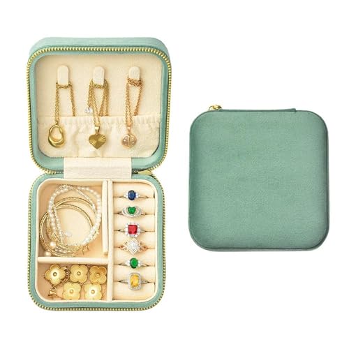 Schmuckaufbewahrung Quadratische Aufbewahrungsbox Für Ringe Und Ohrringe, Samt-Schmuckschatulle, Tragbare Mini-Reise-Schmuckschatulle Mit Individuellem(10*10*6cm) Jewelry Box Parfum Organizer(Type-G) von PASPRT