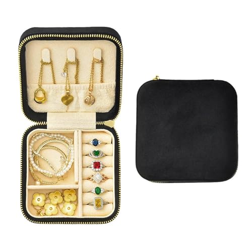 Schmuckaufbewahrung Quadratische Aufbewahrungsbox Für Ringe Und Ohrringe, Samt-Schmuckschatulle, Tragbare Mini-Reise-Schmuckschatulle Mit Individuellem(10*10*6cm) Jewelry Box Parfum Organizer(Type-H) von PASPRT