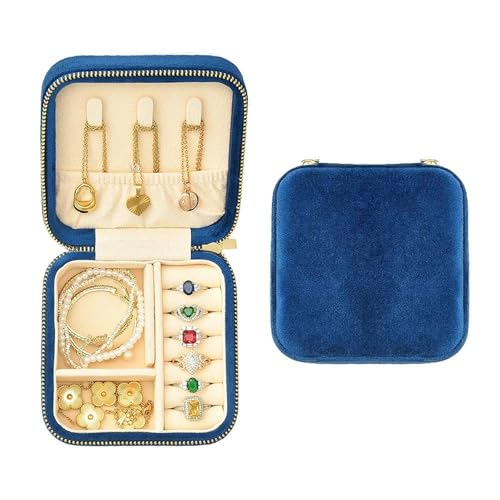 Schmuckaufbewahrung Quadratische Aufbewahrungsbox Für Ringe Und Ohrringe, Samt-Schmuckschatulle, Tragbare Mini-Reise-Schmuckschatulle Mit Individuellem(10*10*6cm) Jewelry Box Parfum Organizer(Type-E) von PASPRT